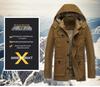 Men's Cross-Border Casual Fleece-Lined Cotton Jacket - Warm Mid-Length Trench for Autumn/Winter