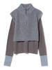 Knit Half Zip Knit CHARCOAL GRAY ONE SIZE [Beams Heart] L/S (Set Item) Women's