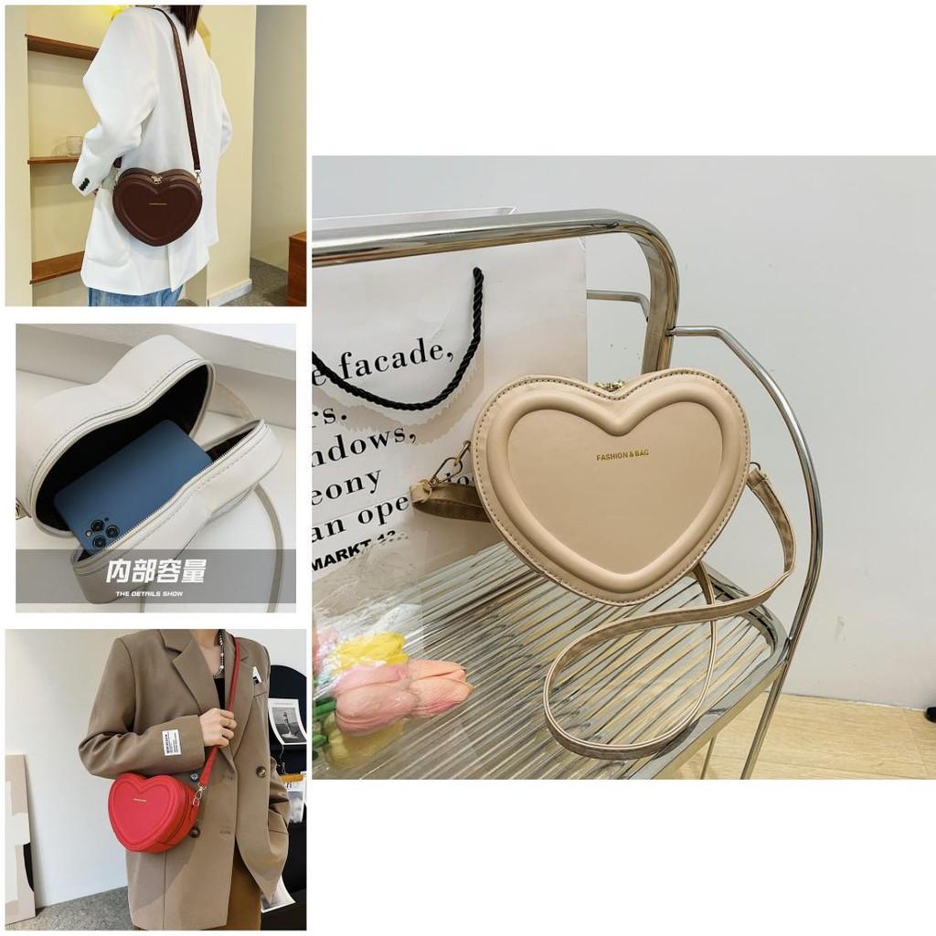 Fresh Style Women's Bag 2022 New Love Bag Trendy Girl Bag Heart-shaped Single Shoulder Diagonal Bag Cute Mini Bag