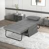 4-in-1 Folding Bed, Guest Bed, Height-Adjustable, Mattress, Side Pockets, Metal Frame, Gray, 188 X 75 X 38 Cm