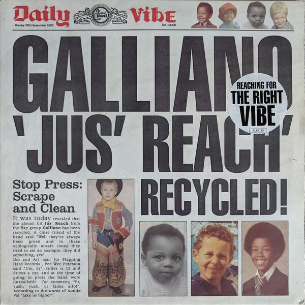 

12-дюймовая пластинка GALLIANO Jus Reach Recycled TLKX29 TALKIN LOUD 1992 UK Танцевальная Электроника Б/у