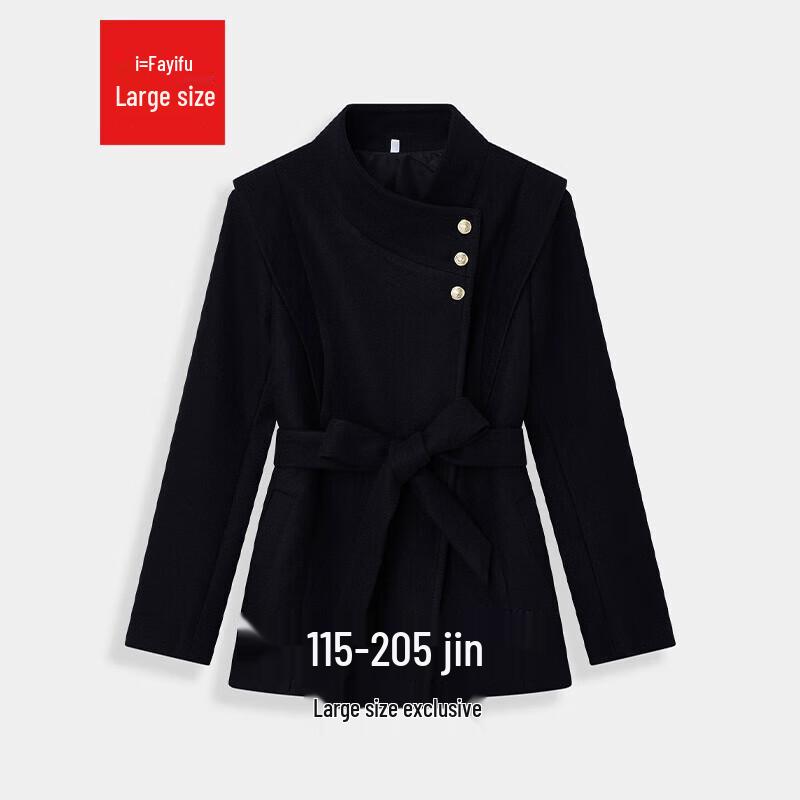 

IEF Aiyifu Женское шерстяное пальто большого размера во французском британском стиле 2XL