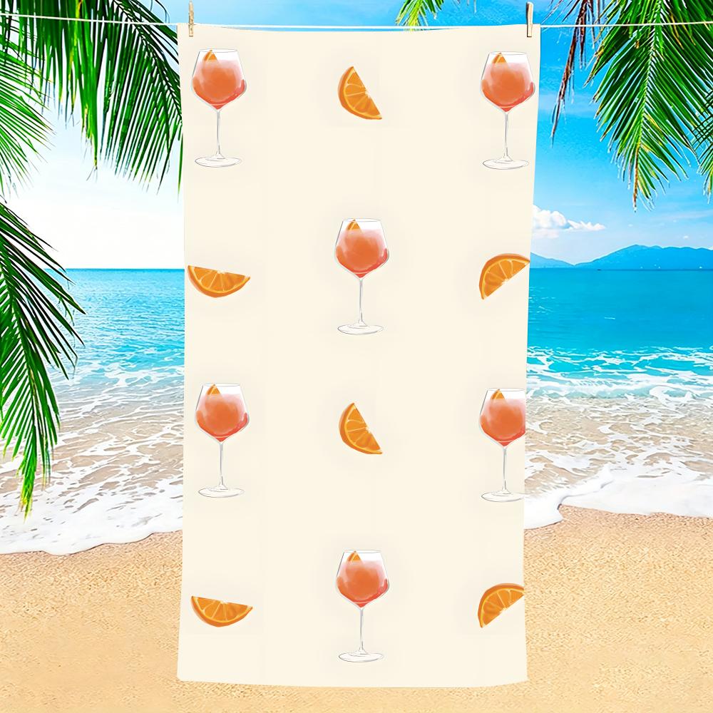 Towel Microfiber beach towel, quick-dry, sand-free, ultra-fine fiber, super soft. A-Aperol Spritzs