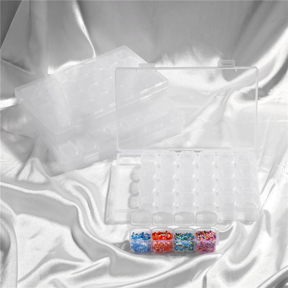 28 Girds Adjustable Plastic Storage Box Beads Ring Pendant Box for Jewelry Nail Art Diamond Painting Accessories Container Boxes