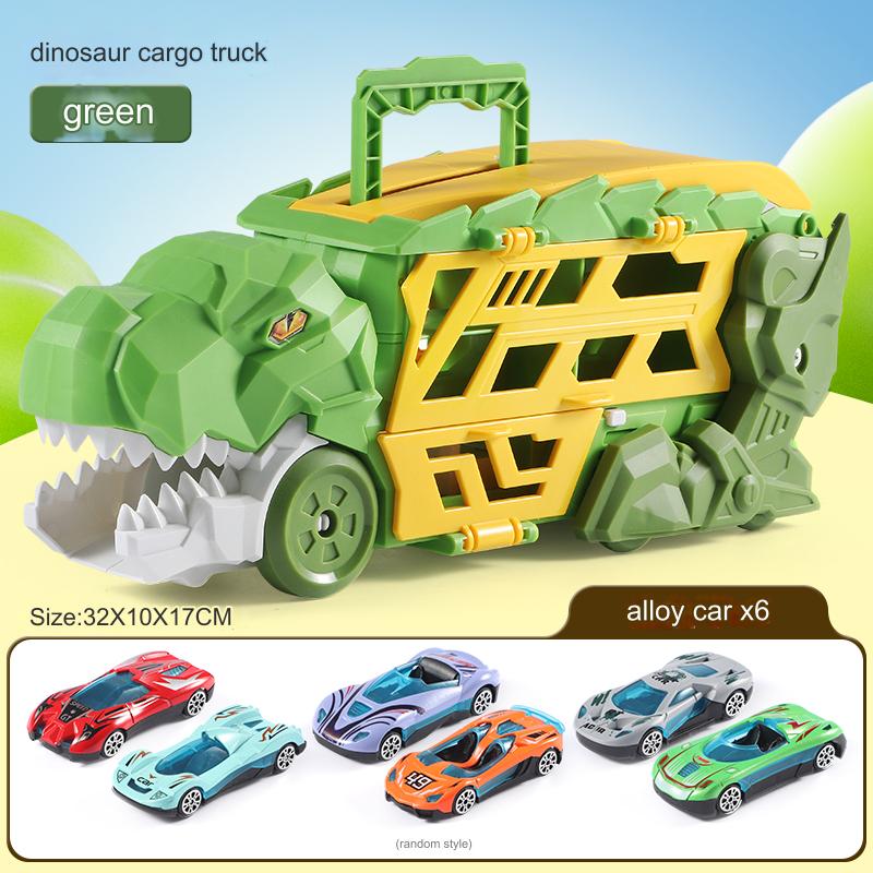Transport Toy Truck Pull Back Vehicles Dino Container Storage Unique Track Car Model Children Boys Birthday Gift