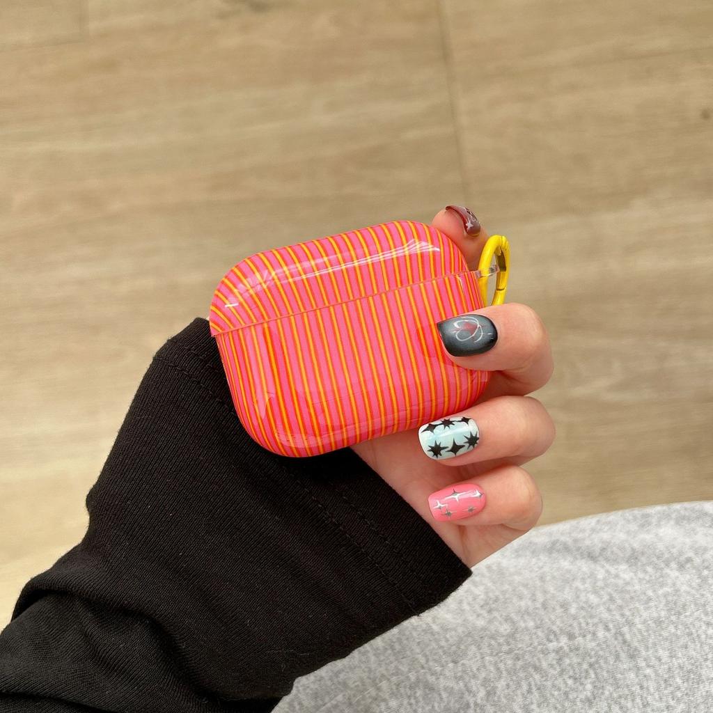 Korean minimalist contrasting stripes for AirPods 1 /1 earphone protective case 1pro second and third generation new niche