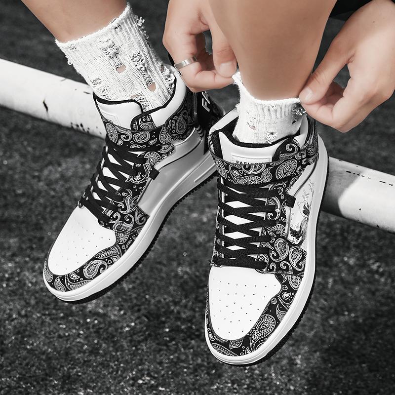 Scarpe Sportive Stampate da Uomo Stile Street da Donna Unisex Scarpe Sneakers da Corsa Studenti Scarpe Oversize per Coppia High Top