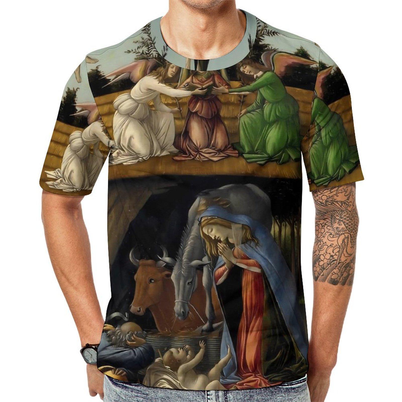 

Мужская футболка Sandro Botticelli Пэчворк Хип-хоп Футболки Короткий рукав Графическая футболка Дропшиппинг Летняя Повседневная Большого размера Футболки 6XL