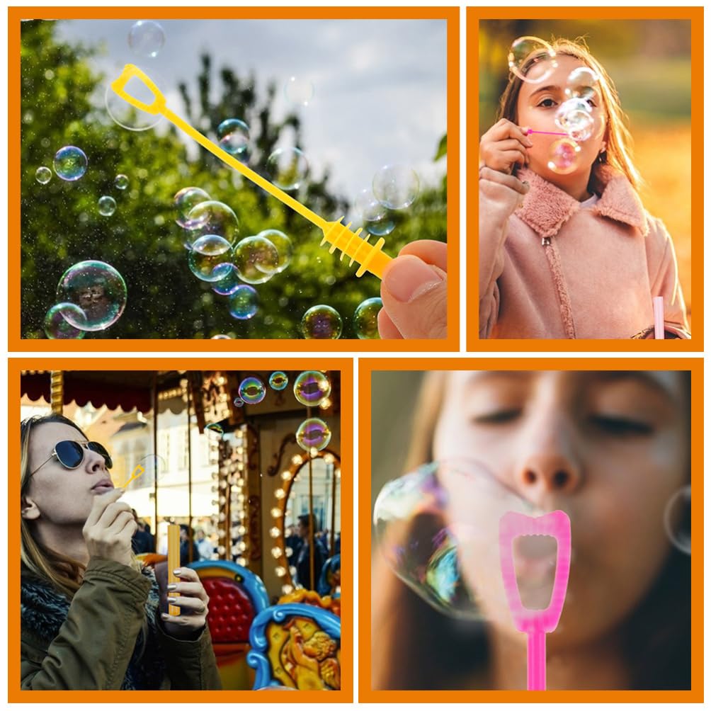 Lurrose Bubble Wand 30-Piece Set: Mini Bubble Wands, Empty Bottles, Lovely Colors, Perfect for Weddings, Parties, Kids, Homemade Bubble Solution,