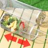 Portable Stainless Steel Grill Basket Barbecue Tool Round Rolling Grilling Basket Cookware BBQ Basket Barbecue