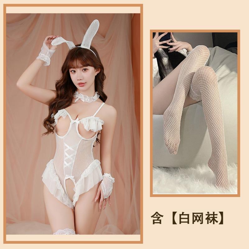 Sexy Lingerie Lace Bare Chest Open Gear Tight Bunny Uniform Seduction Suit Female Adult Style Sexy