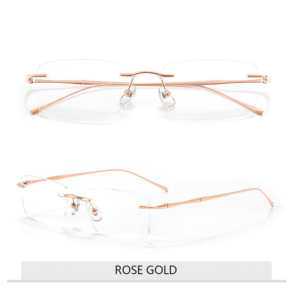 Pure Titanium Glasses Anti Blue Light Men's Eyeglasses Frames Luxury Brands Rimless Glasses Women Pure Titanium Computer Lenses