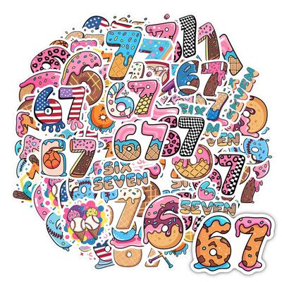 35pcs Cute Numbers Stickers Whimsical Sweets Funny Stickers  Stickers For Suitcase Fridge Phone Luggage Laptop Guitar Car