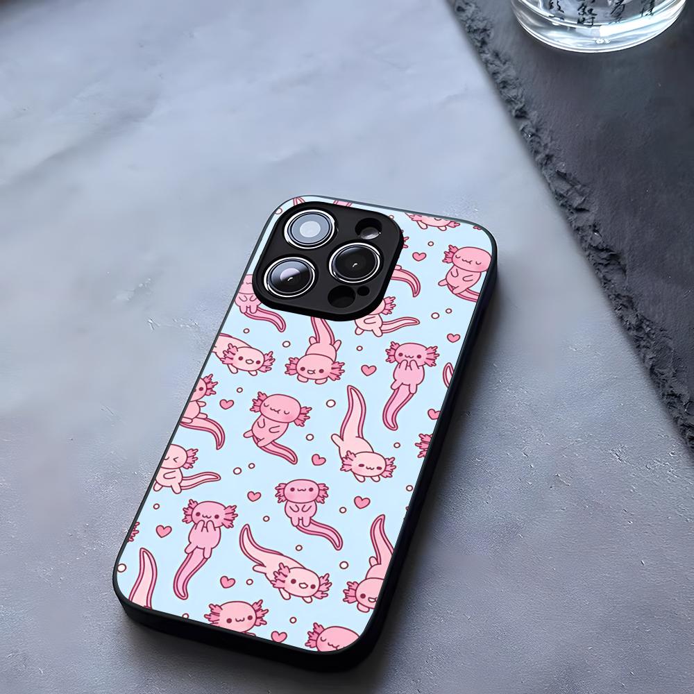 Axolotl And Ramen Phone Case Tempered Glass For IPhone 17 13 14 16 12 15 11 Pro Max Plus Mini X XR SE2020 Coque
