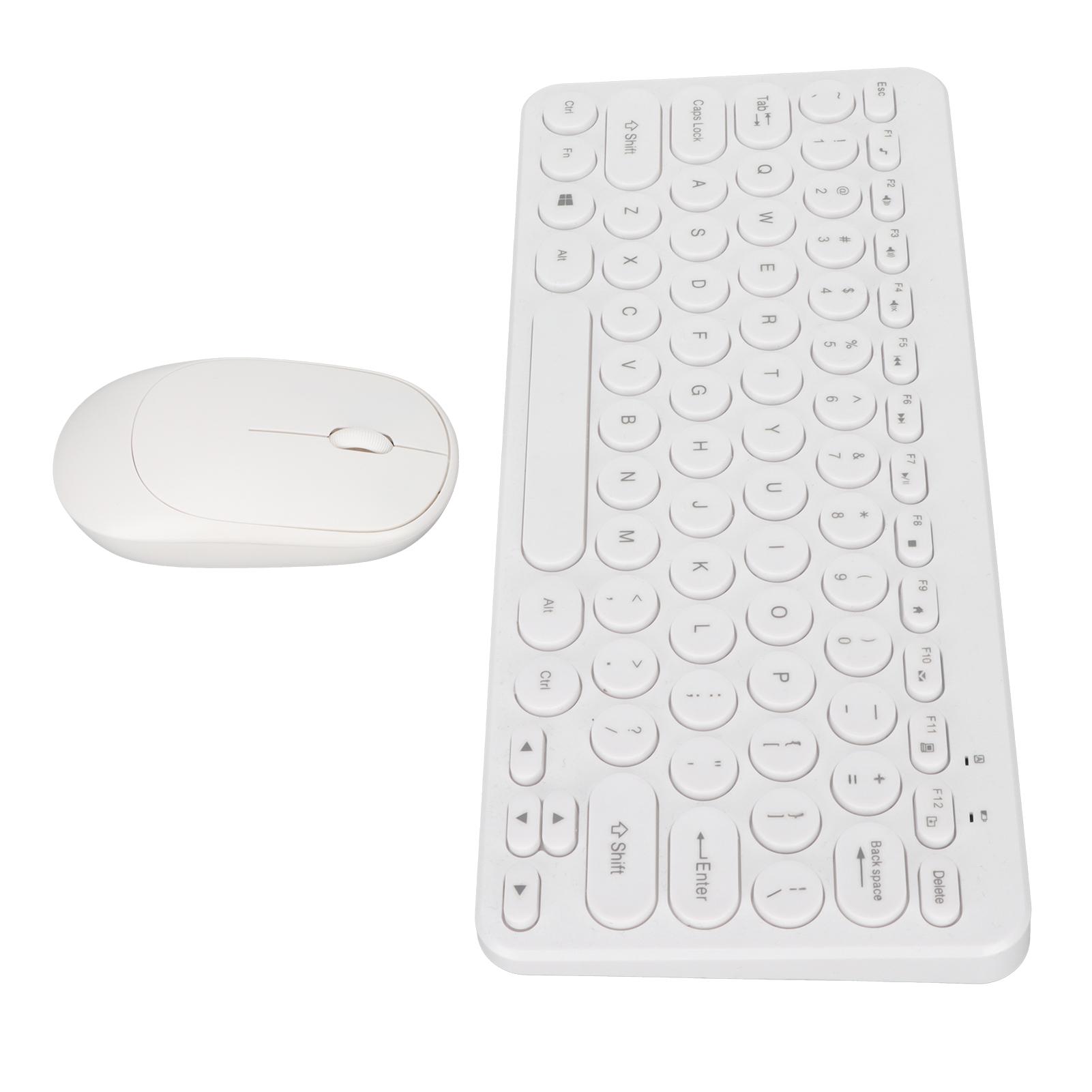 

Комбо Клавиатура Мышь 2.4G Беспроводная Круглые Клавиши Эргономичный Дизайн Бесшумная Мышь USB-приемник белый
