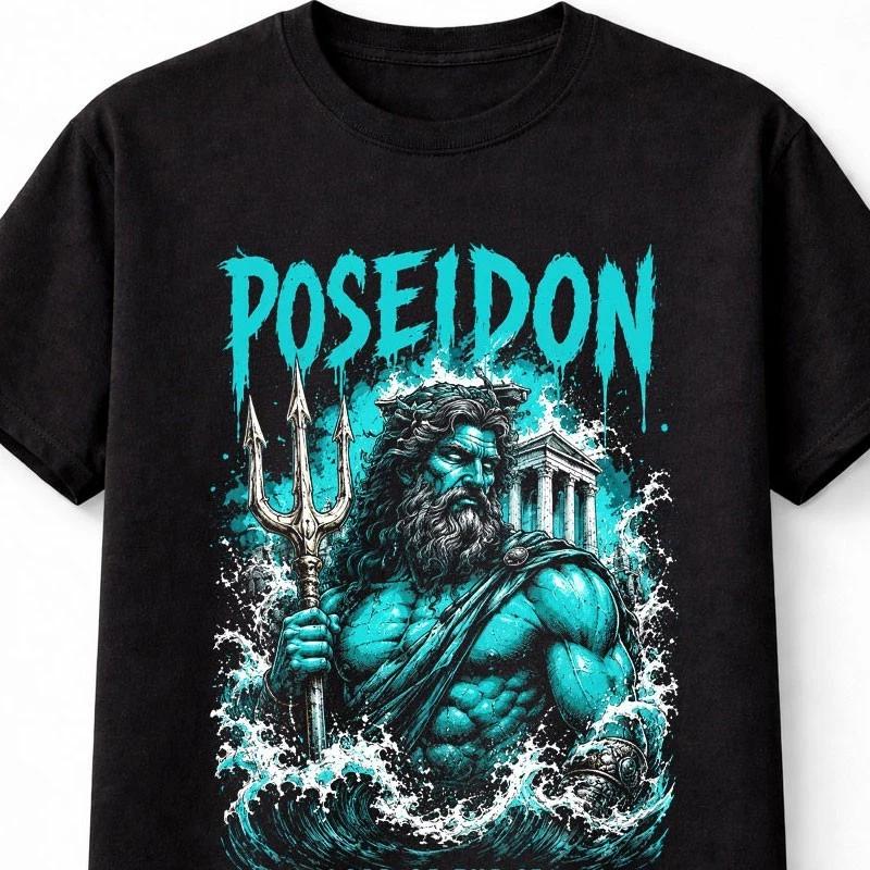 Poseidon Greek God Ocean Mythology Trident Unisex TShirt S