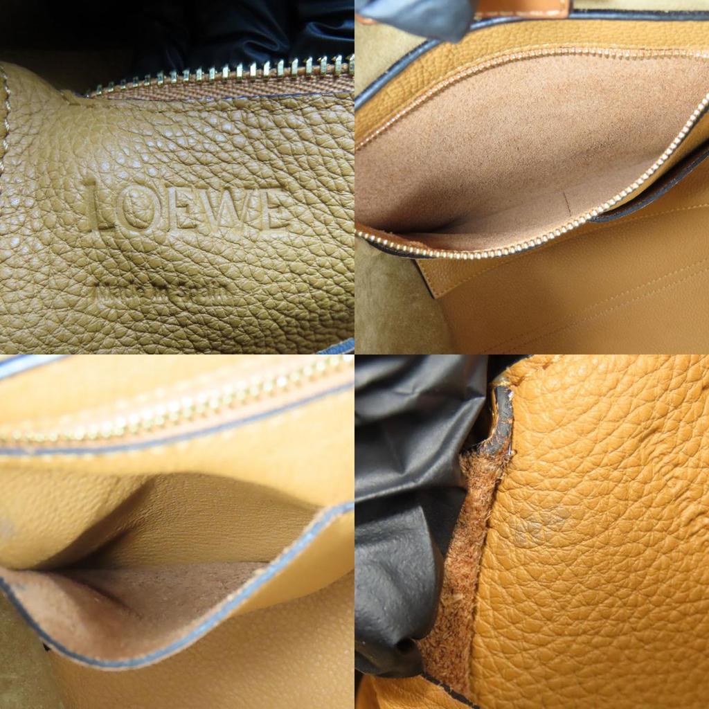 Used LOEWE Tote Bag Flamenco knots leather Camel Brown anagram