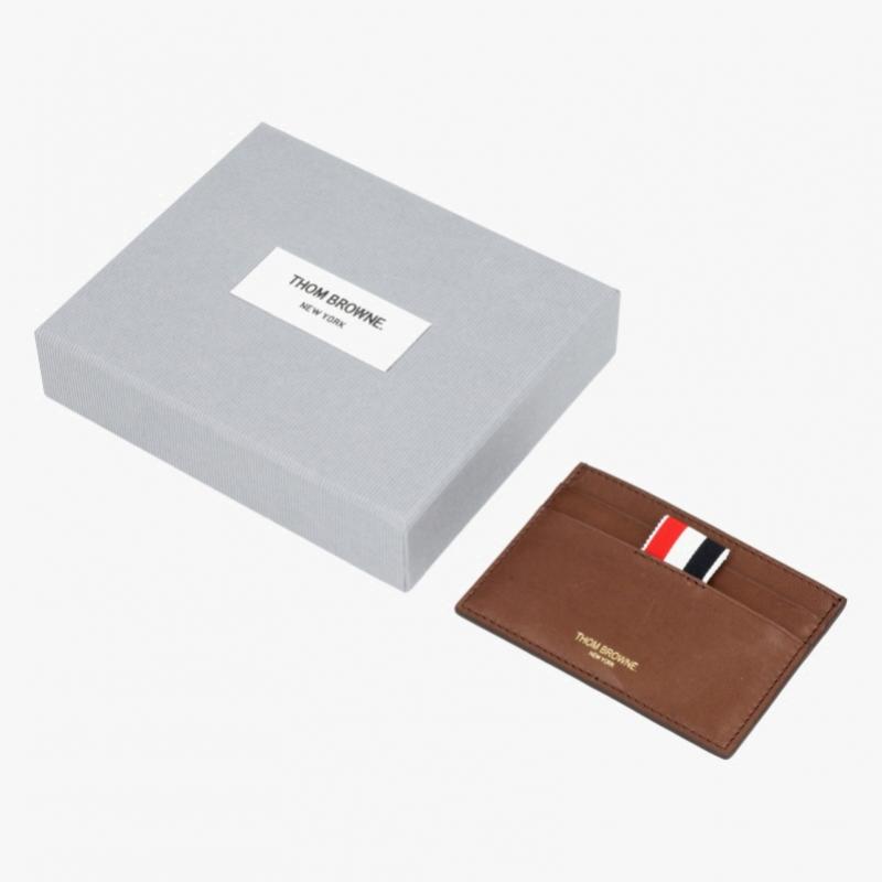 Thom Browne Soft Calf Leather Three Stripe Card Wallet Maw020l L0117