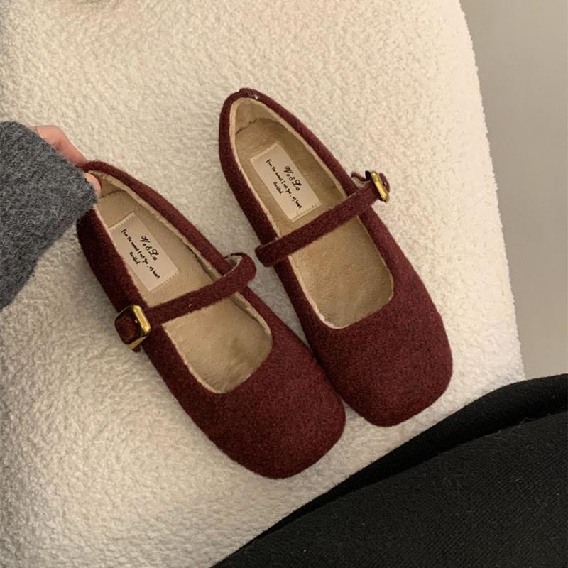 Fashion Comemore Women Fur Mary Jane Shoes Fashion Shallow Soft Sole Shoes 2025 Spring Autumn Ladies Comfort Outdoor Lazy Flats Loafers