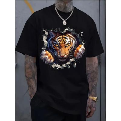 Europäische Größen Herren Rundhals T-Shirt - Lässiges Kurzarm-Tee für Fitnessstudio, Reisen & Strand | Ganzjahres Vielseitige Freizeitkleidung