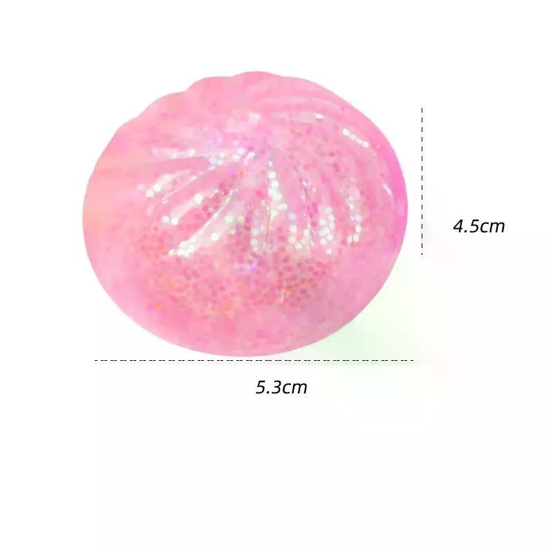 Colorful Glitter Dumpling Release Ball Sensory Squeeze Toy For Stress Balls Simulation Food Squishies Bun Steamer Squeeze Gifts