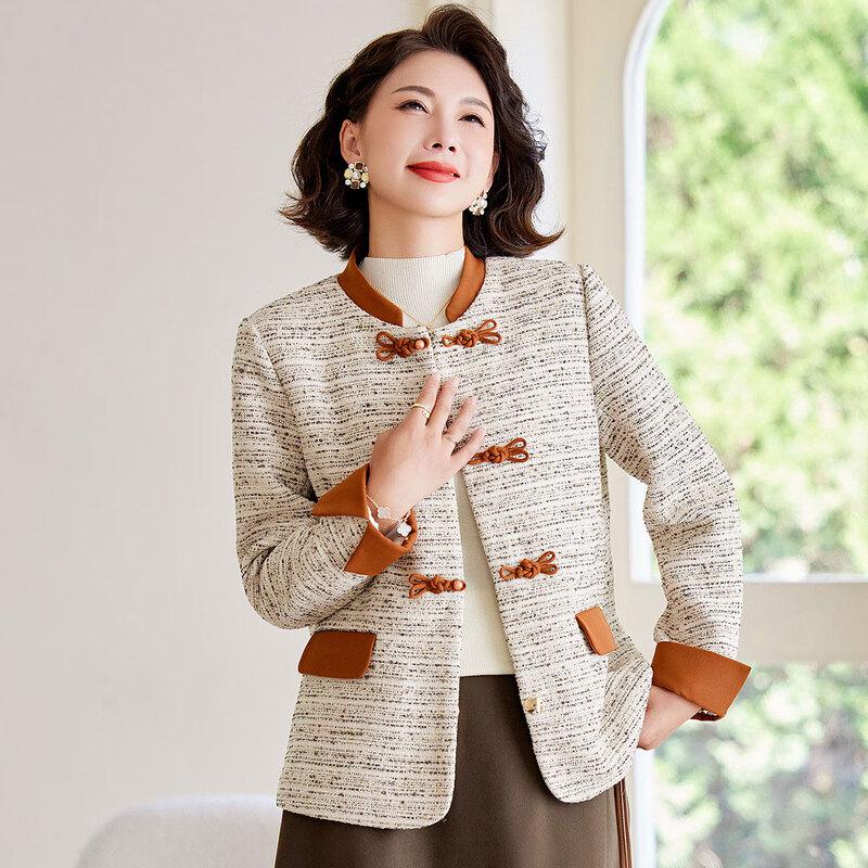 

Пастельный жакет в стиле «маленький аромат» в новом китайском стиле 3XL