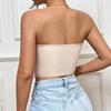 Faux Fur Tank Top Off-shoulder Crop Tops Women Summer Strapless Steel Camis Fishbone Camisole Fashion Tube Female Sleeveless Cropped Vest Y2K Clothes