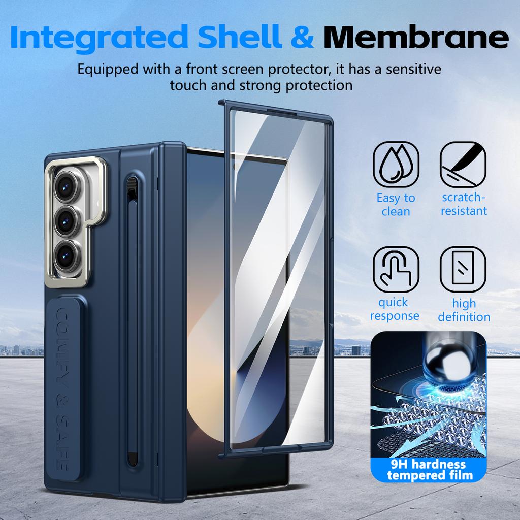 Luxury Case With Hidden Kickstand Hinge Protection S Pen HD Film For Samsung Galaxy Z Fold 8 Ultra Z Fold 8 7 6 5 4 3 Hard Cover