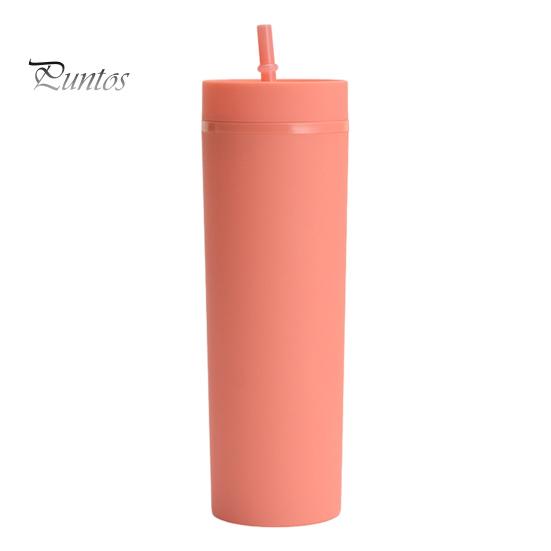 

Тонкий стакан із кришкою, соломинкою, 16 унцій, чашка Sippy, стакани без бісфенолу А, ізольована чашка з подвійними стінками для льоду, кави, чаю, чашка з водою Дорожня чашка рожевий червоний колір