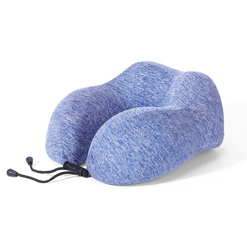 Ice Silk Memory Foam U-Shaped Neck Pillow: Customizable, Slow Rebound, Portable Headrest for Office Naps and Travel