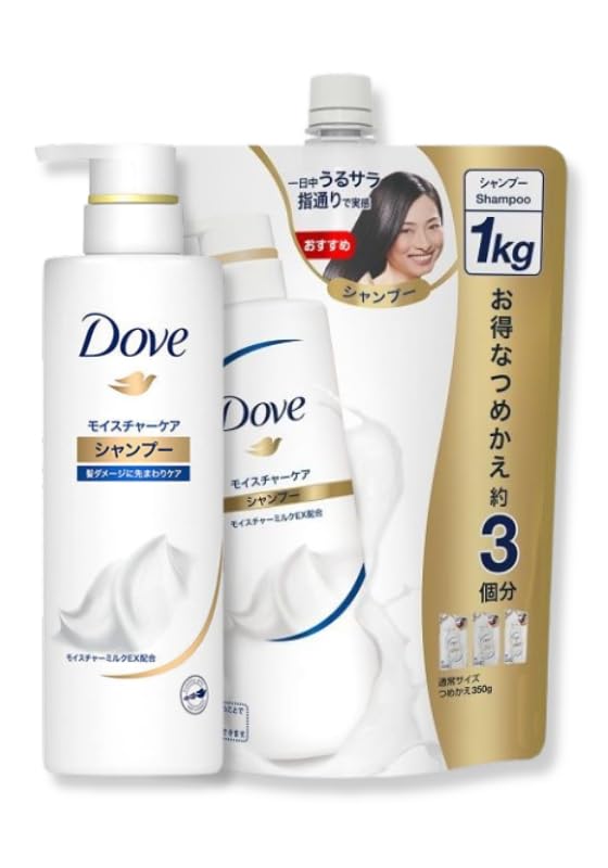 

Moisture Care Shampoo Dove Pump Contains Moisture Milk Main 500g + Refill 1000g Moisturizes hair ends