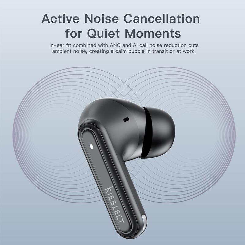 KIESLECT Adjustable Earbuds IPX4 Wireless Bluetooth 5.4 TWS Sport Earphones with Noise Reduction And AI Assistant Waterproof