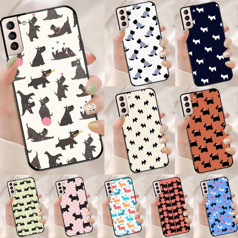 Scottish Terrier Pattern Funda Case For Samsung Galaxy S25 Ultra S9 S10 S20 S22 Plus S21 FE S23 S24 Ultra Phone Cover