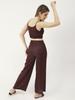 Moomaya Printed Summer Coord Set, 2 Pcs Set Crop Top with Palazzo Women