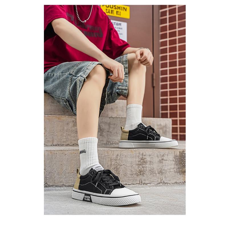 Mens Breathable Low Top Soft Sole Casual Canvas Sports Skateboarding Sneakers