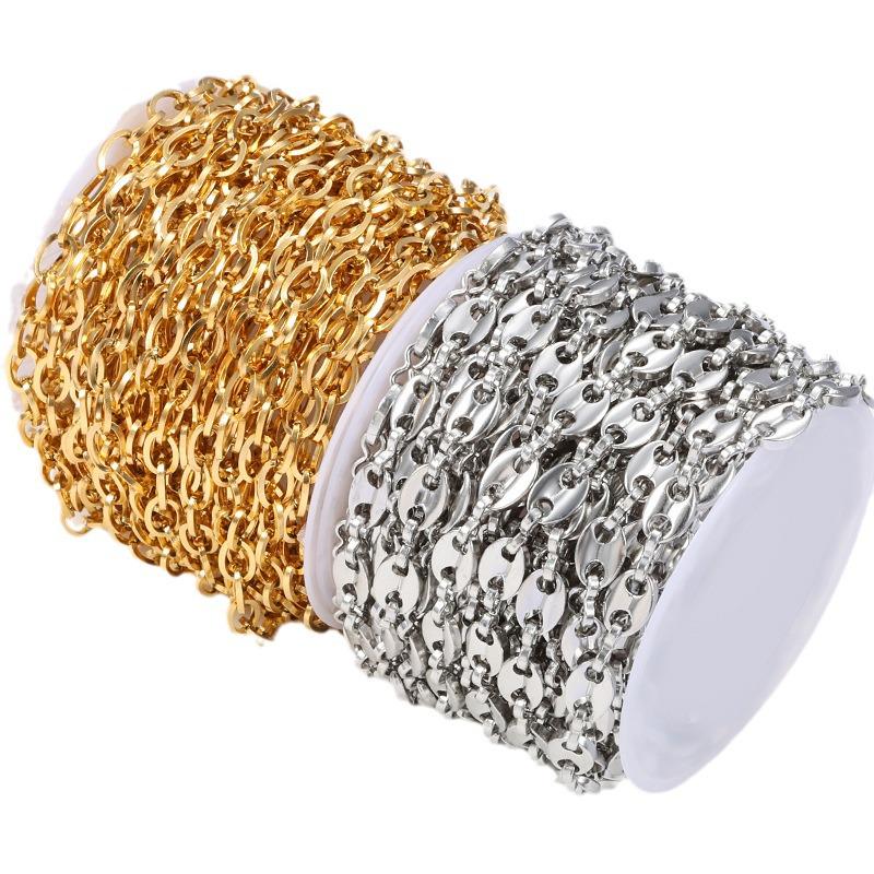 Stainless Steel Gold Chain for DIY Jewelry: Necklace & Bracelet Fashion Accessory