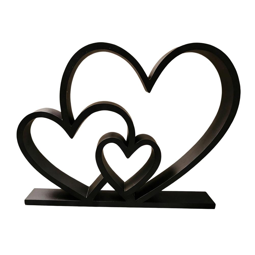 New Heart Sculpture Valentine Gift Black White Modern Design Bookshelf Desktop Decor Home Decor Art Minimalist Love Decoration