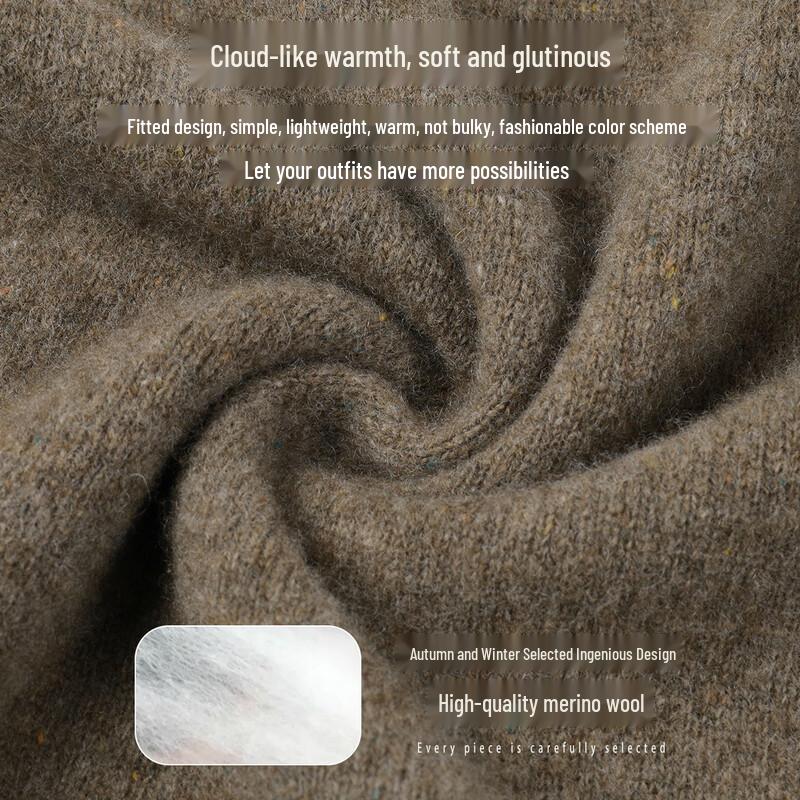 SNOWFLYING Women's Merino Wool Semi-High Neck Sweater