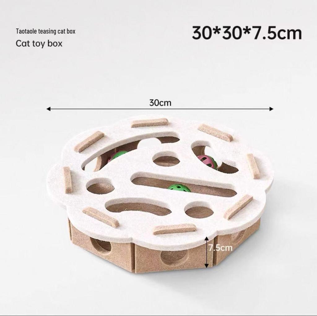 Cat Puzzle Box: Self-Play Boredom Relief Toy with Maze, Bell Ball, and Digging Holes