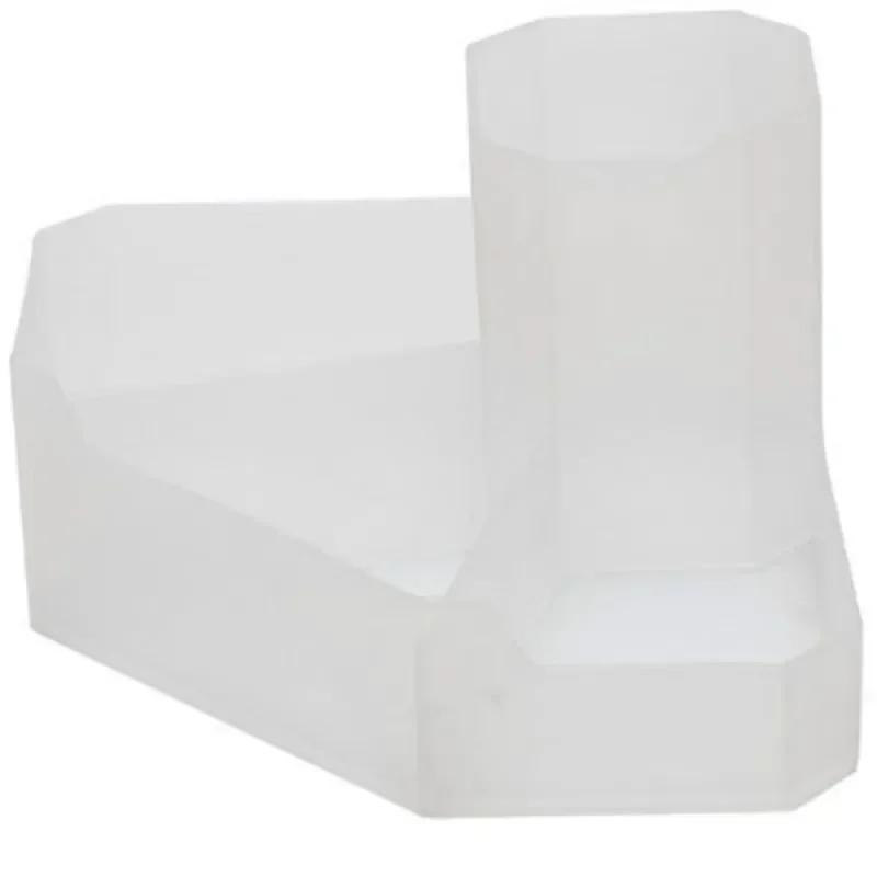 Caja de almacenamiento creativa para cosméticos y papelería de esquina de escritorio con cuatro rejillas, caja de almacenamiento para lápices labiales y bolígrafos, soporte para papelería del hogar