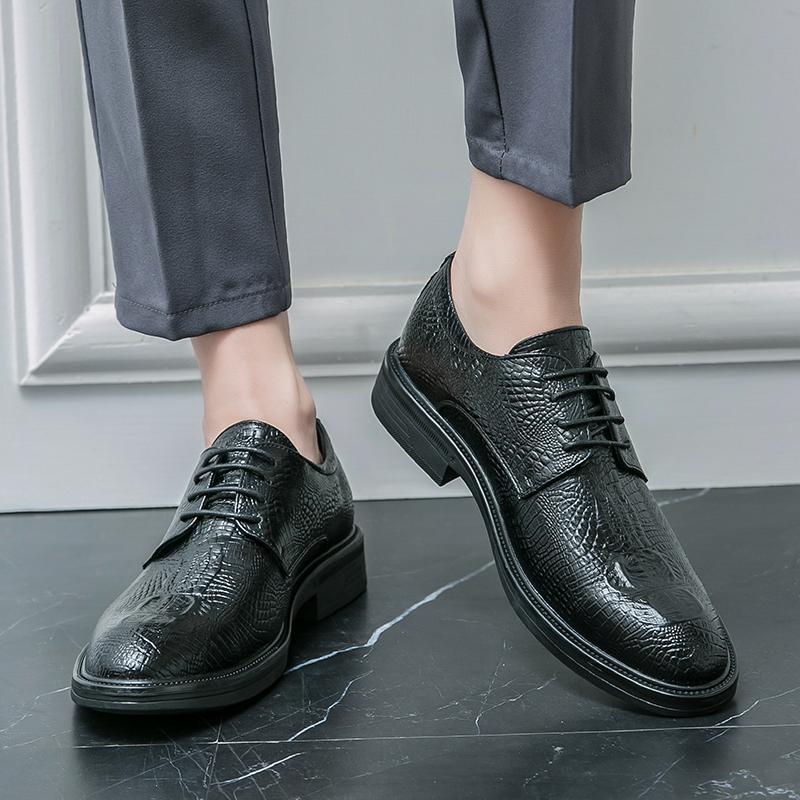 Fashion Men Leather Shoes Lace Up Oxfords High Quality Dress Business Shoes Luxury All-Match Wedding Party Shoes Man Zapatos Hombre