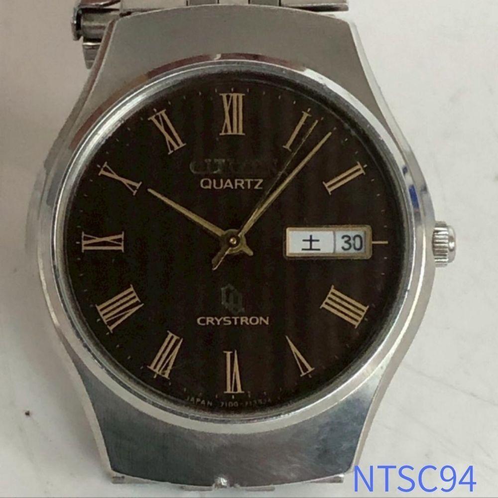 CITIZEN CRYSTRON quartz watch CITIZEN CRYSTRON men s watch brand Showa retro vintage