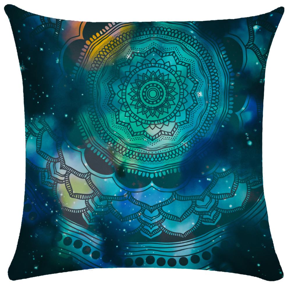 45X45CM Nordic Watercolor Mandala Ethnic Wind Starry Polyester Pillowcase Living Room Sofa Decoration Cushion