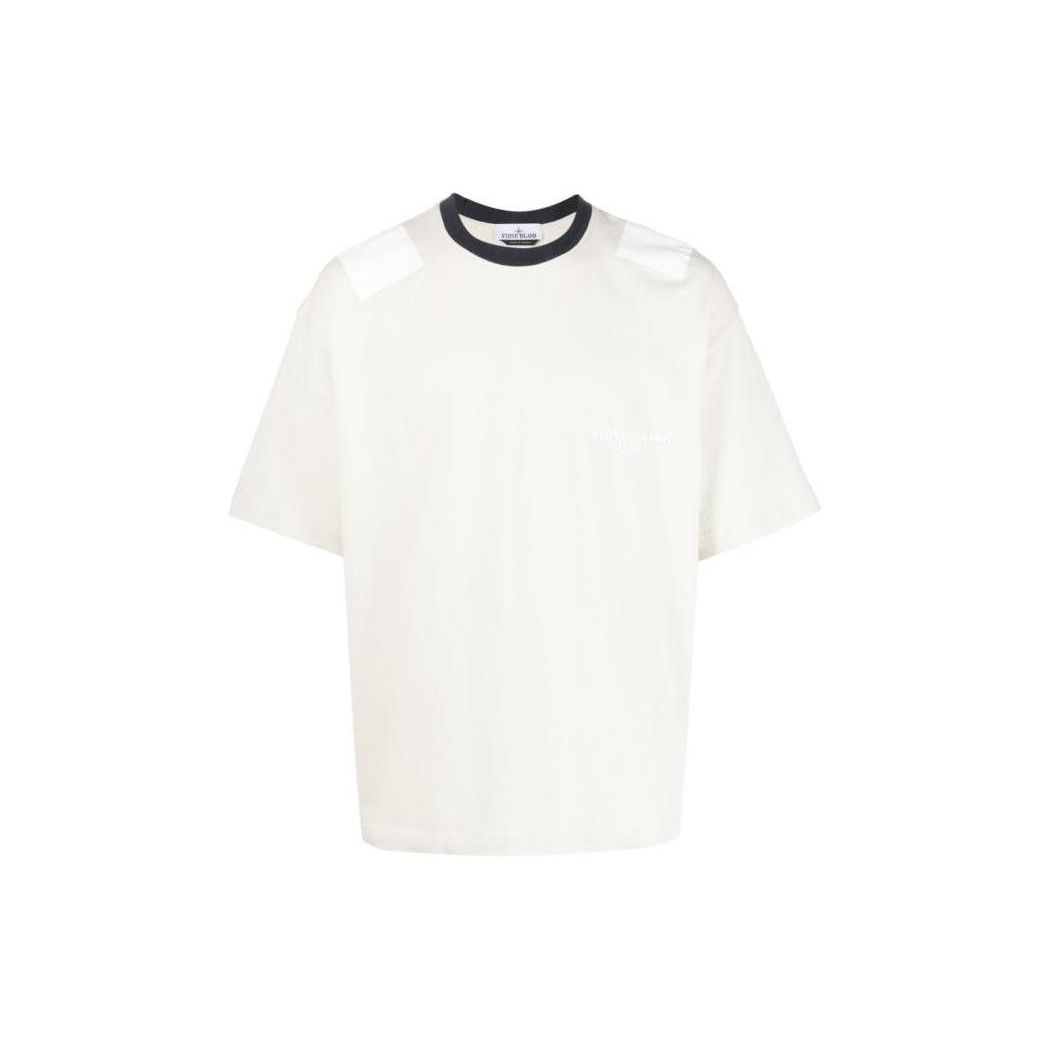 

Stone Island Color Block Logo Print Crew Neck Short Sleeve T-Shirt Men tops White 7915223X3-V0097 L