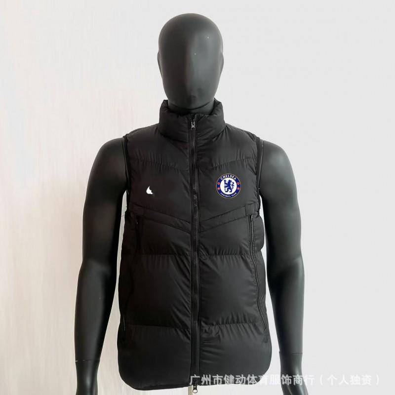 Waterproof Down Vest Men Women Outdoor Sports Warm-Up Training Jacket Football Team Fan Apparel