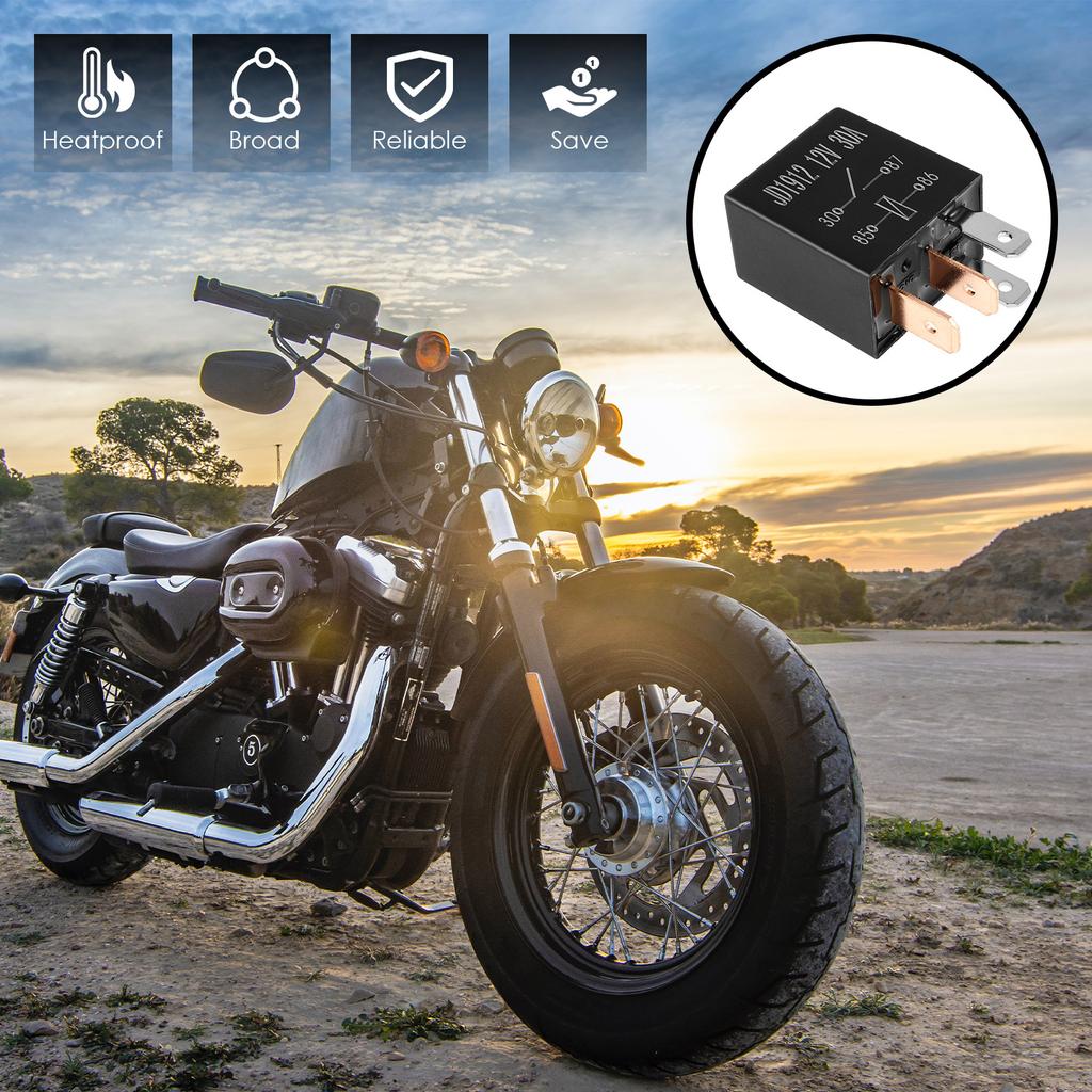 12VDC 30A 4-Pin Automotive Relay Fixes Fuel Pump Cooling Fan and Errors for Automobile Motorcycle Spdt Multi-Purpose Starter Re