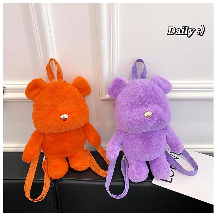 31Cm New Bear Plush Backpack Girl Boy Student Bag Cute Soft Plush Doll Bear Bag Personalized Fashion Backpack Doll Birthday Gift