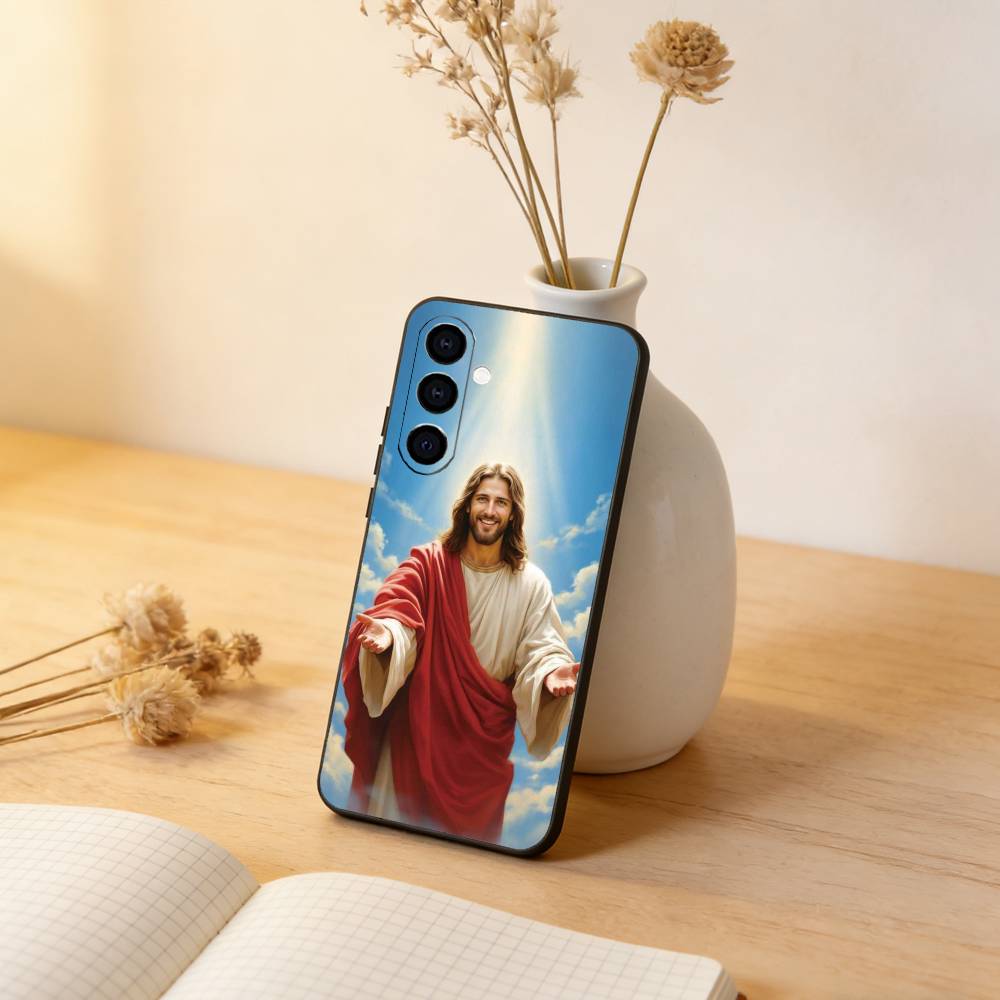 Jesus Christ Phone Case For Samsung Galaxy A73,A72,A71,A70,A53,A52,A51,Soft Silicone Black Cover