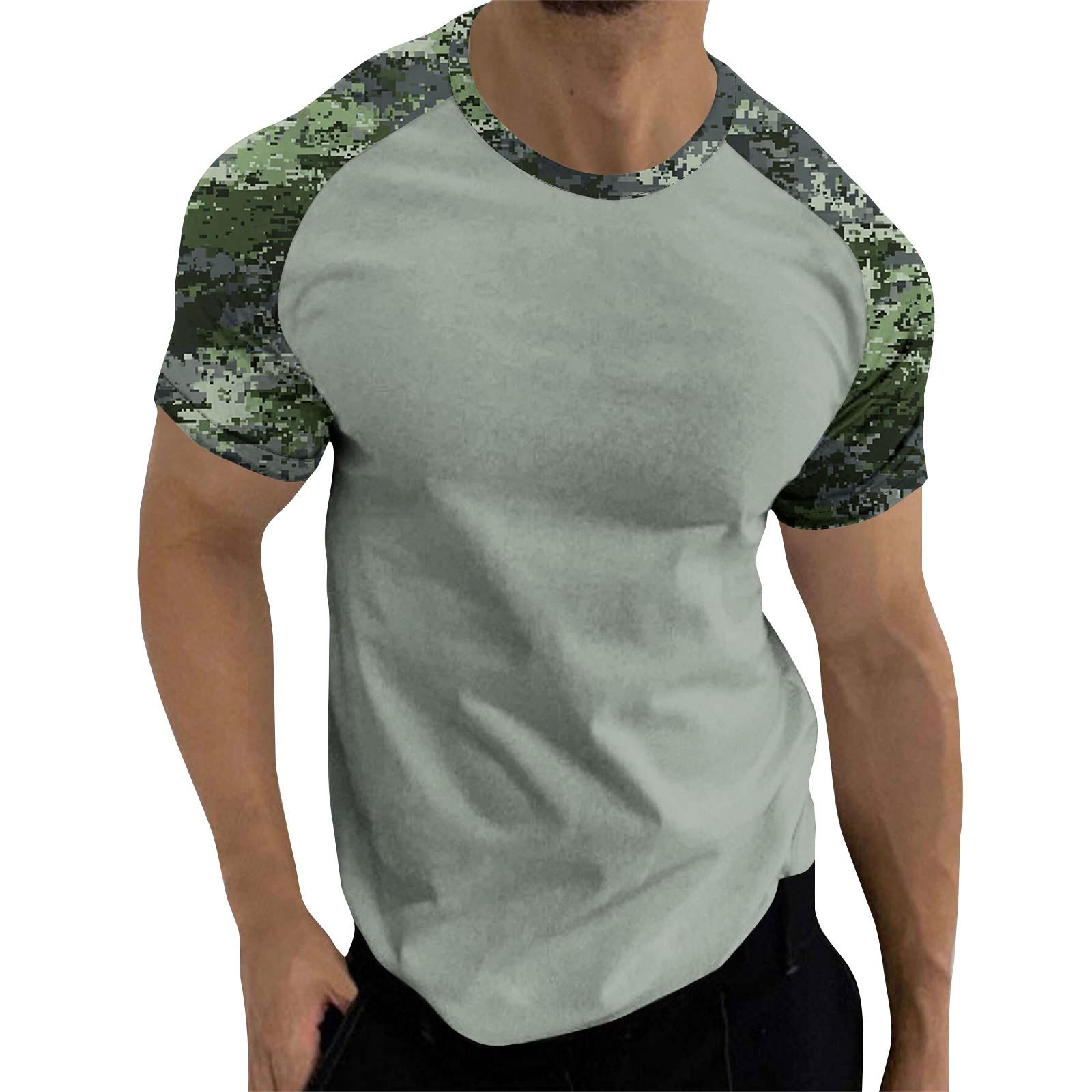 

Мужской топ с короткими рукавами реглан с принтом в стиле камуфляж M