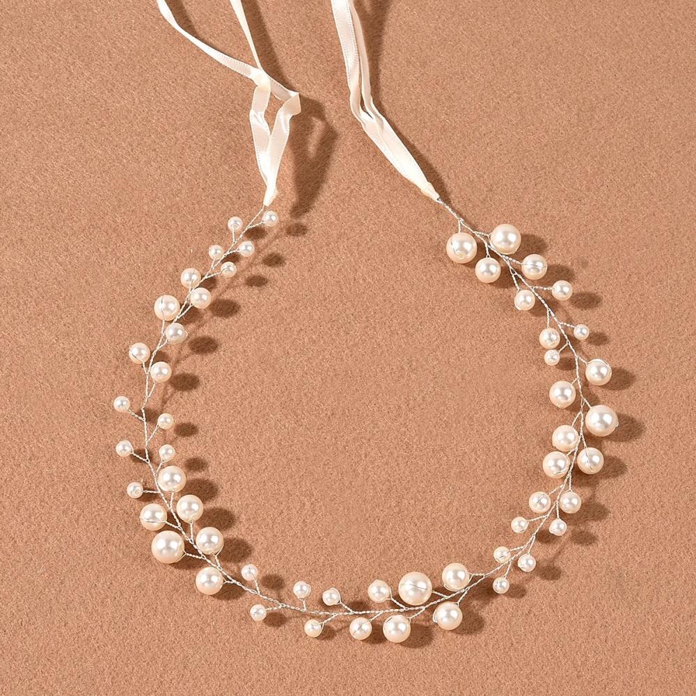 

Luxury Imitation Pearl Tiaras Hairbands Handmade Headbands Girls Women Hairstyles Designs Tools Bridal Wedding Hair Accessories